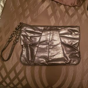 Dark silver Express wristlet/clutch